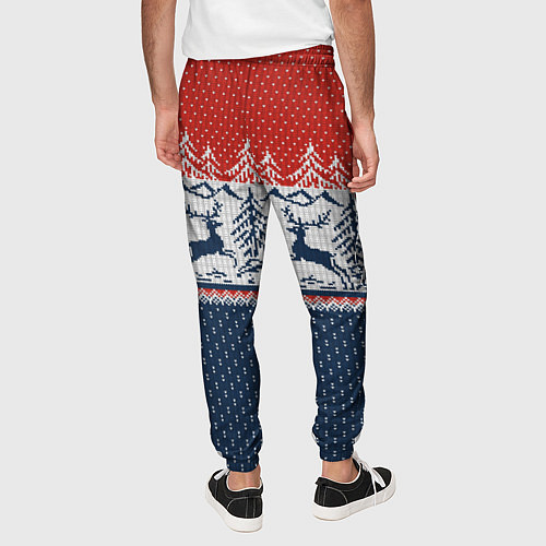Мужские брюки Вязаный узор с оленями / 3D-принт – фото 4