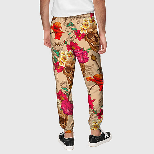 Мужские брюки Черепа в цветах / 3D-принт – фото 4