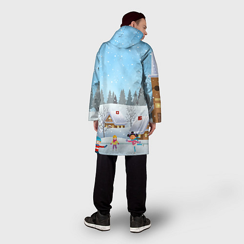 Мужской дождевик Счастливый новогодний зайчик / 3D-принт – фото 4