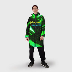 Дождевик мужской Cyberpunk 2077 phantom liberty neon green, цвет: 3D-принт — фото 2