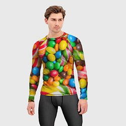 Рашгард мужской Сладкие конфетки, цвет: 3D-принт — фото 2