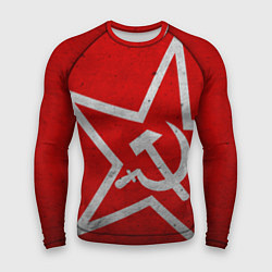 Рашгард мужской Флаг СССР: Серп и Молот, цвет: 3D-принт