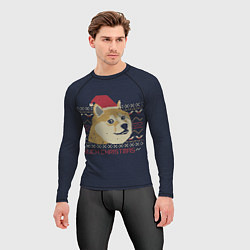 Рашгард мужской Doge Such Christmas, цвет: 3D-принт — фото 2