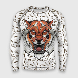 Рашгард мужской Тигр-барбер, цвет: 3D-принт