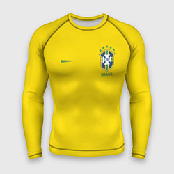 Рашгард мужской Сборная Бразилии, цвет: 3D-принт