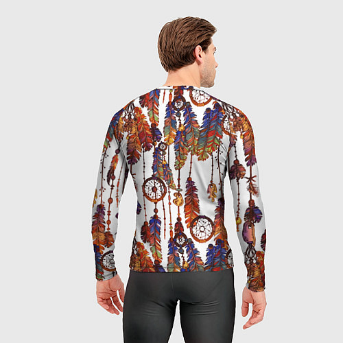 Мужской рашгард Бохо перья / 3D-принт – фото 4
