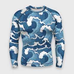 Рашгард мужской Морские волны графика, цвет: 3D-принт