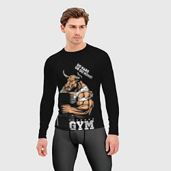 Рашгард мужской Go heavy or go home - bull, цвет: 3D-принт — фото 2