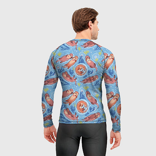 Мужской рашгард Весёлые дружные выдры / 3D-принт – фото 4