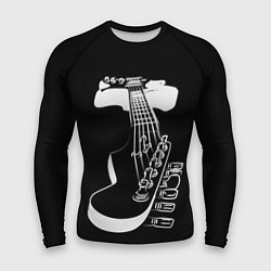 Рашгард мужской Гитара черно - белая, цвет: 3D-принт
