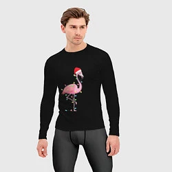 Рашгард мужской Новогодний Фламинго, цвет: 3D-принт — фото 2