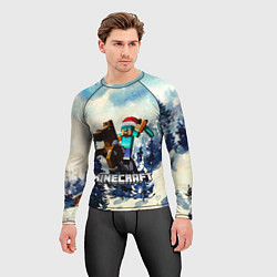 Рашгард мужской Зимний Майнкрафт, цвет: 3D-принт — фото 2