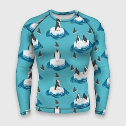 Рашгард мужской Пингвины, цвет: 3D-принт