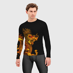 Рашгард мужской Золотой китайский дракон, цвет: 3D-принт — фото 2
