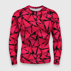 Рашгард мужской Красно-черный полигональный, цвет: 3D-принт