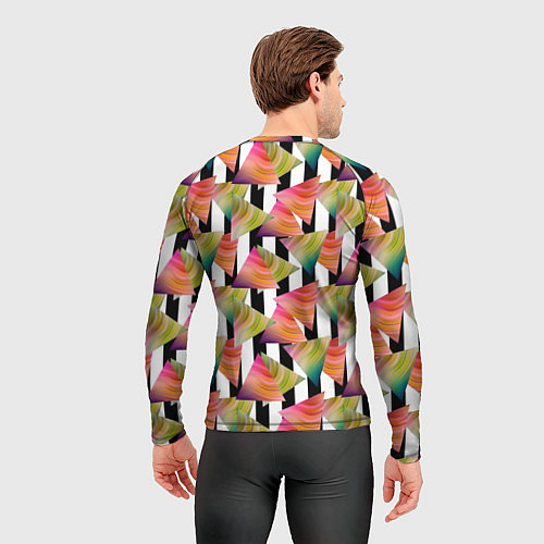Мужской рашгард Абстрактный полосатый узор / 3D-принт – фото 4