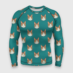 Рашгард мужской Рыжий кот паттерн, цвет: 3D-принт