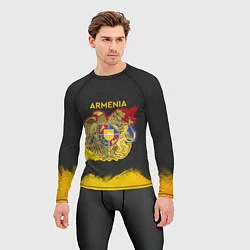 Рашгард мужской Yellow and Black Armenia, цвет: 3D-принт — фото 2