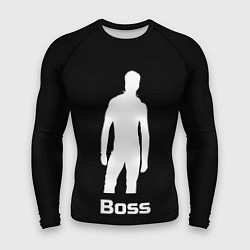 Рашгард мужской Boss of the gym on black, цвет: 3D-принт