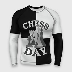 Рашгард мужской Шахматный День, цвет: 3D-принт