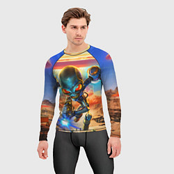 Рашгард мужской Destroy all Aliens, цвет: 3D-принт — фото 2