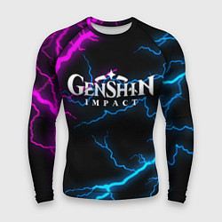 Рашгард мужской GENSHIN IMPACT NEON FLASH НЕОНОВЫЕ РАЗРЯДЫ МОЛНИЙ, цвет: 3D-принт