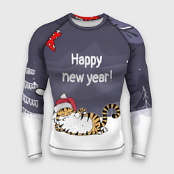 Рашгард мужской Happy New Year 2022 Тигр, цвет: 3D-принт