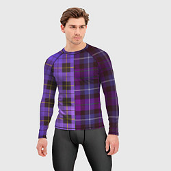 Рашгард мужской Purple Checkered, цвет: 3D-принт — фото 2