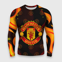 Рашгард мужской MANCHESTER UNITED FIRE STYLE SPORT ПЛАМЯ, цвет: 3D-принт