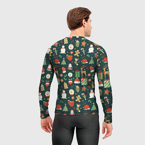 Мужской рашгард Merry Christmas Happy New Year / 3D-принт – фото 4