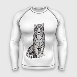 Рашгард мужской Сидящая белая тигрица, цвет: 3D-принт