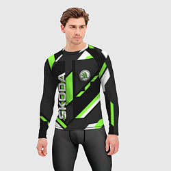 Рашгард мужской ШКОДА ГЕОМЕТРИЯ ЛИНИИ SKODA GEOMETRY SPORT, цвет: 3D-принт — фото 2