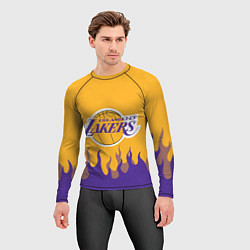 Рашгард мужской LA LAKERS NBA FIRE ЛЕЙКЕРС ОГОНЬ, цвет: 3D-принт — фото 2