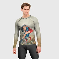 Рашгард мужской The Kiss of Superman and Wonder Woman, цвет: 3D-принт — фото 2