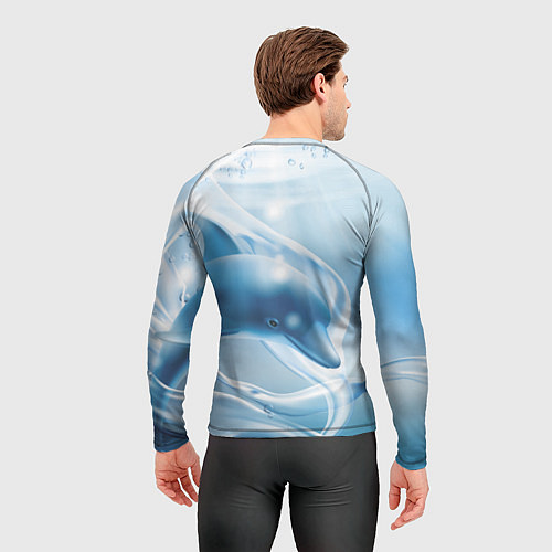 Мужской рашгард Дельфин в лазурном океане / 3D-принт – фото 4