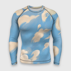 Рашгард мужской Рисунок голубого неба с облаками маслом, цвет: 3D-принт