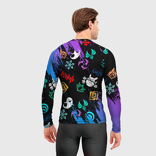 Мужской рашгард Genshin Impact стихия Маска Сяо / 3D-принт – фото 4