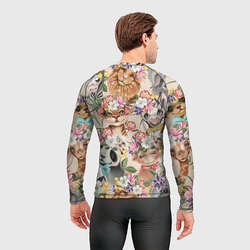 Мужской рашгард Дикие животные паттерн / 3D-принт – фото 4
