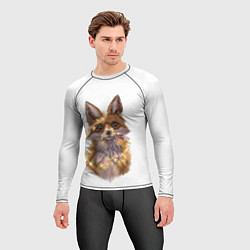 Рашгард мужской Fox with a garland, цвет: 3D-принт — фото 2