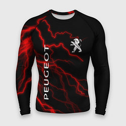 Рашгард мужской Peugeot: Разряд молнии, цвет: 3D-принт