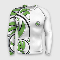 Рашгард мужской Skoda Half Pattern Logo, цвет: 3D-принт
