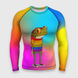 Рашгард мужской Радужная лягушка Rainbow Frog, цвет: 3D-принт