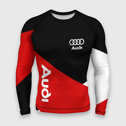 Мужской рашгард Audi Ауди Черный Красный Белый