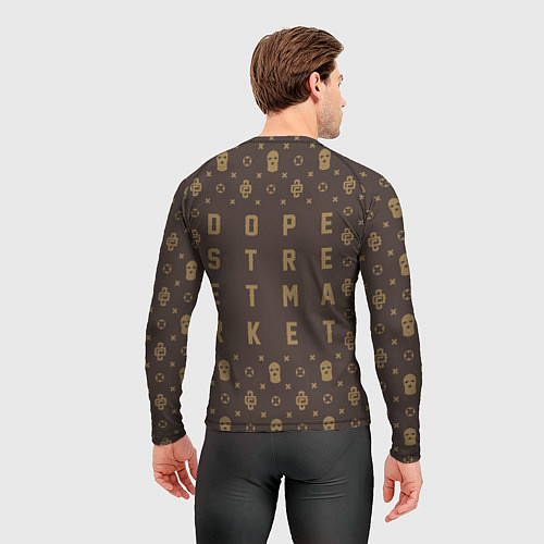Мужской рашгард Узор Monogramm Dope Street Market / 3D-принт – фото 4