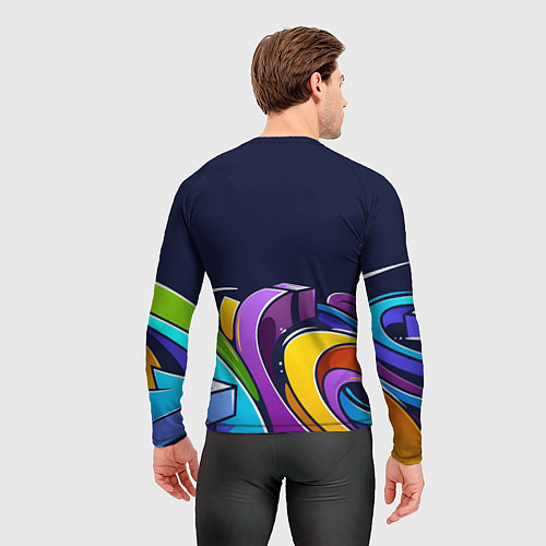 Мужской рашгард Цветное граффити / 3D-принт – фото 4