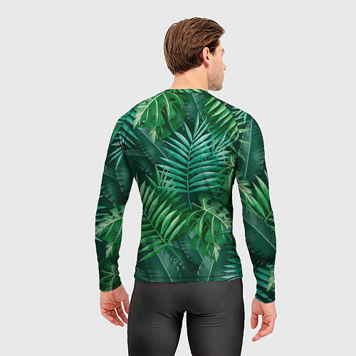 Мужской рашгард Tropical plants pattern / 3D-принт – фото 4