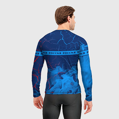 Мужской рашгард РОССИЯ - ГЕРБ Пламя Полоса / 3D-принт – фото 4