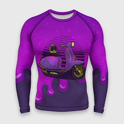 Рашгард мужской Фиолетовый мопед, цвет: 3D-принт