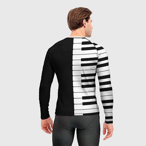 Мужской рашгард Черно-Белое Пианино Piano / 3D-принт – фото 4