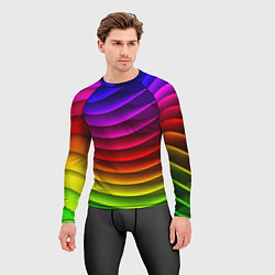 Рашгард мужской Color line neon pattern Abstraction Summer 2023, цвет: 3D-принт — фото 2